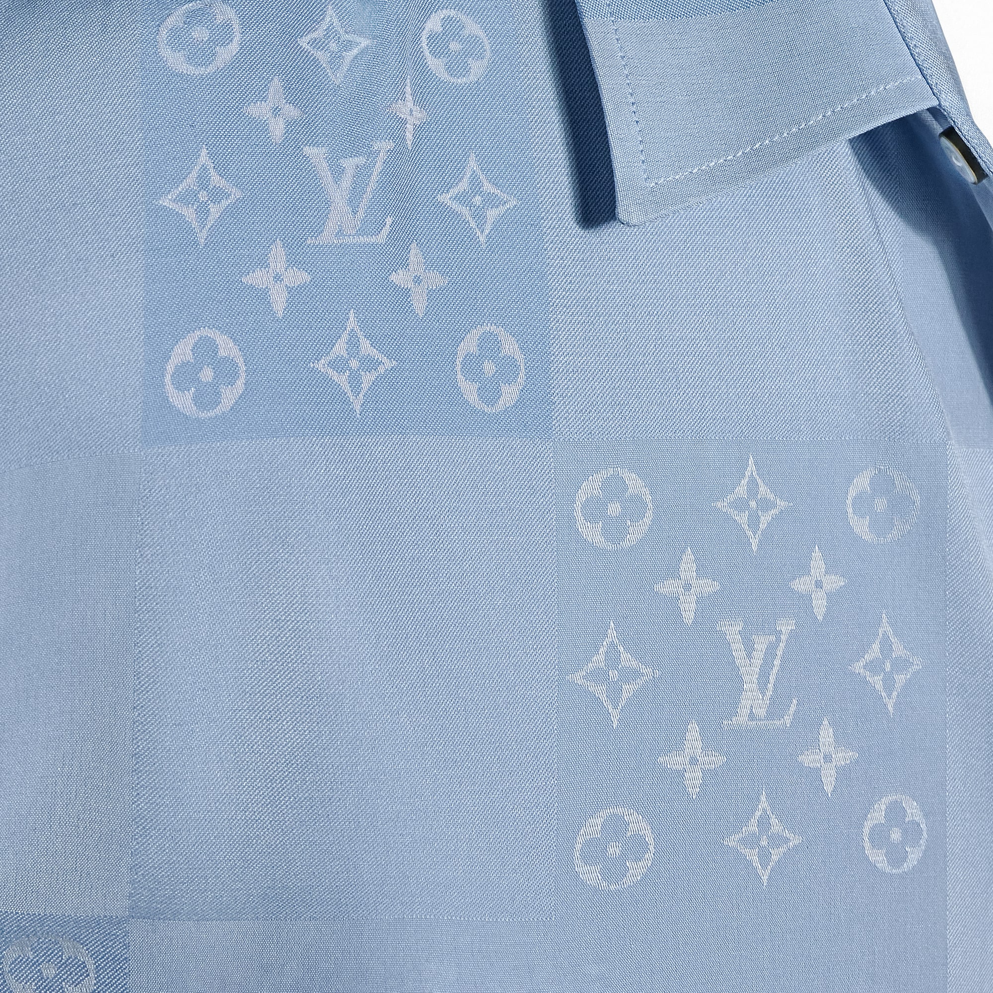 Patchwork Jacquard Short-Sleeved Shirt - Luxury Blue | LOUIS VUITTON